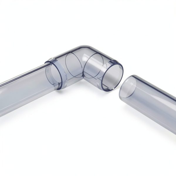 FORMUFIT F03490E-UV Elbow PVC Fitting, Furniture Grade, 90 Degree, 3/4" Size, Clear-1