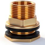 Female 1/2" NPT and Male 3/4" MHT Water Tank Connector FASSME Brass-0