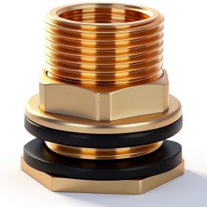 Female 1/2" NPT and Male 3/4" MHT Water Tank Connector FASSME Brass-0