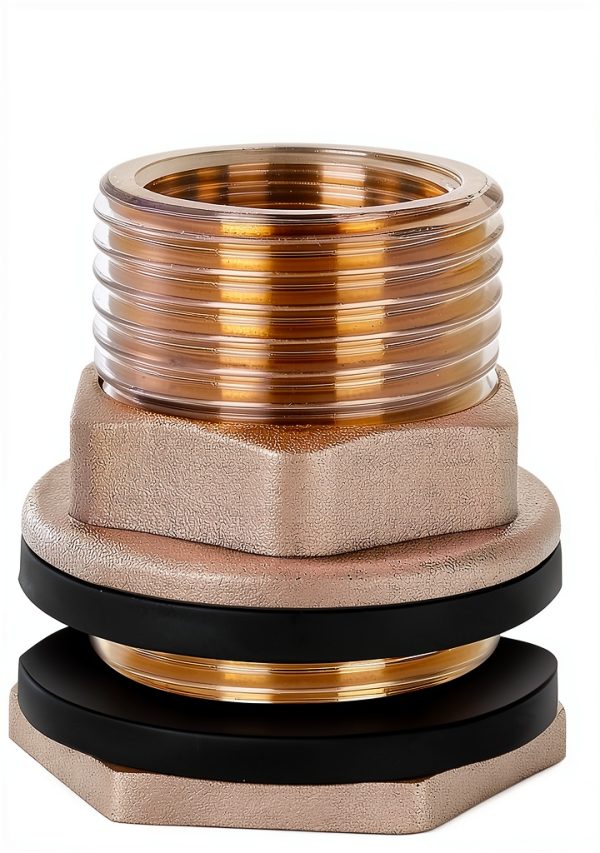 Female 1/2" NPT and Male 3/4" MHT Water Tank Connector FASSME Brass-1